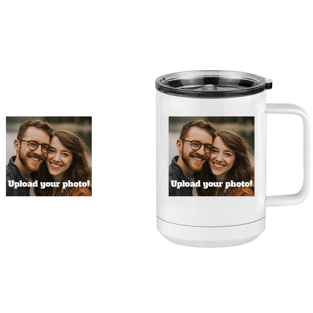 Personalized Coffee Mug Tumbler with Handle (15 oz) - Upload Your Photo - Design View