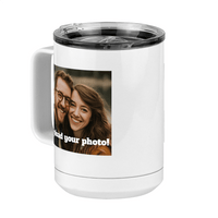 Thumbnail for Personalized Coffee Mug Tumbler with Handle (15 oz) - Upload Your Photo - Front Left View