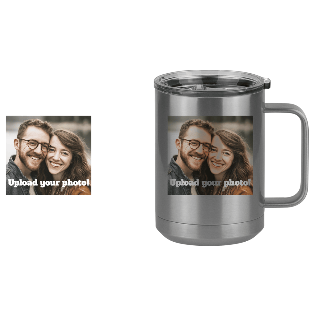 Personalized Coffee Mug Tumbler with Handle (15 oz) - Upload Your Photo - Design View