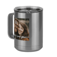 Thumbnail for Personalized Coffee Mug Tumbler with Handle (15 oz) - Upload Your Photo - Front Left View