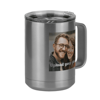 Thumbnail for Personalized Coffee Mug Tumbler with Handle (15 oz) - Upload Your Photo - Front Right View