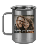Thumbnail for Personalized Coffee Mug Tumbler with Handle (15 oz) - Upload Your Photo - Left View