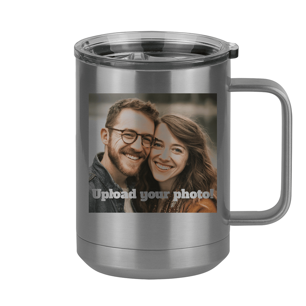 Personalized Coffee Mug Tumbler with Handle (15 oz) - Upload Your Photo - Right View