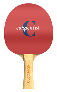 Thumbnail for Custom Solid Color Ping Pong Paddle - Name Over Initial - Side A View