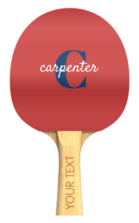 Thumbnail for Custom Solid Color Ping Pong Paddle - Name Over Initial - Side B View