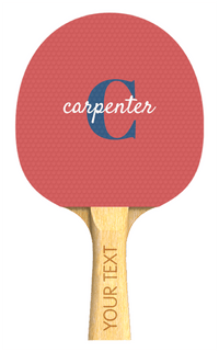 Thumbnail for Custom Solid Color Ping Pong Paddle - Name Over Initial - Side A View