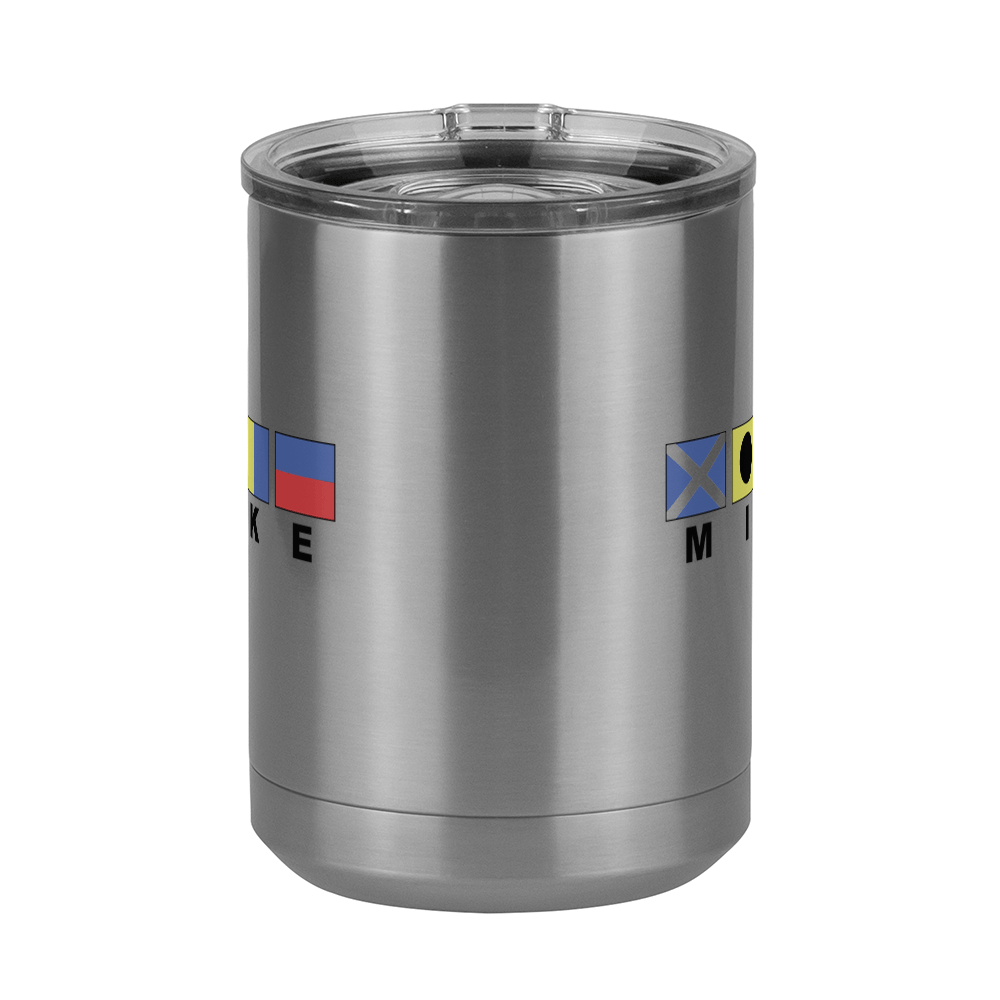 Personalized Nautical Flags Coffee Mug Tumbler with Handle (15 oz) - Front View