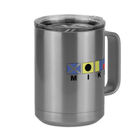 Thumbnail for Personalized Nautical Flags Coffee Mug Tumbler with Handle (15 oz) - Front Right View