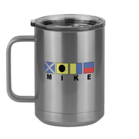 Thumbnail for Personalized Nautical Flags Coffee Mug Tumbler with Handle (15 oz) - Left View