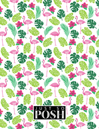 Thumbnail for Personalized Flamingos Notebook I - Hibiscus - Circle Nameplate - Back View