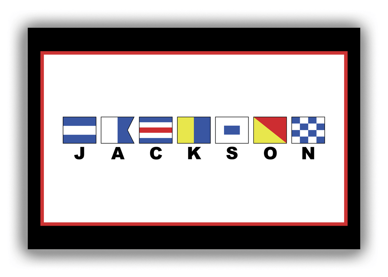 Personalized Nautical Flags Canvas Wrap & Photo Print - Black and Red - Flags with Large Letters - Front View